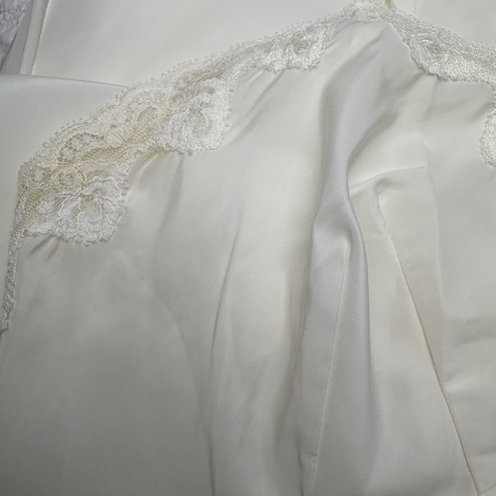 Vintage Wonder Maid Ivory Lace Slip Chemise Nightgown Fine Lingerie Size 34 - Picture 4 of 16